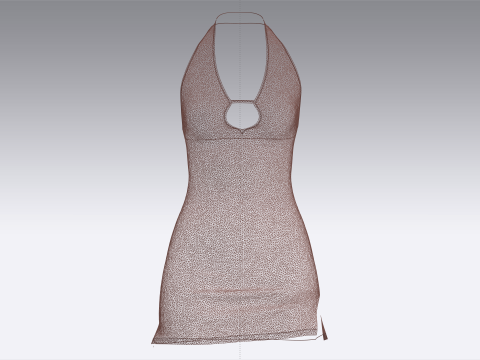Girls Midi Dress V2 3D Model