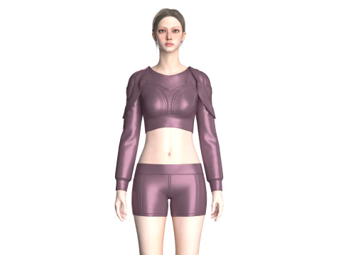 Платье миди для девочек V2 3D Модель