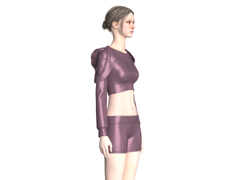 Girls Midi Dress V2 Modello 3D