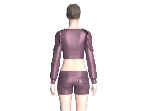 Girls Midi Dress V2 Modello 3D