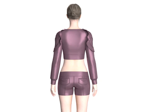 Girls Midi Dress V2 3D Model