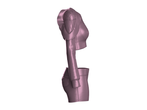Girls Midi Dress V2 Modello 3D