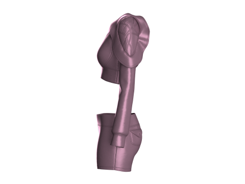 Girls Midi Dress V2 Modello 3D