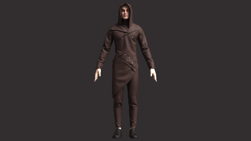 Men Assassin Outfit 3D Model .c4d .max .obj .3ds .fbx .stl .blend