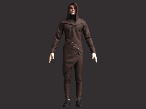 M&auml;nner-Attent&auml;ter-Outfit 3D Modell