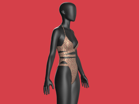 Girls Bikini-Summer Print V2 Model 3D
