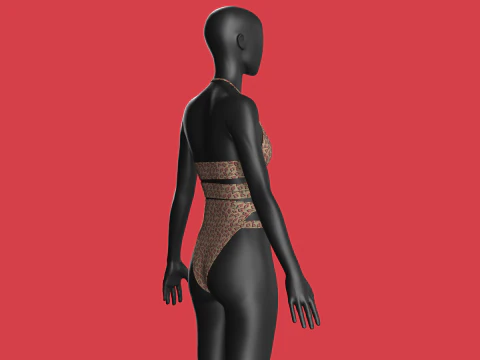 Biqu&iacute;ni Menina-Estampa Ver&atilde;o V2 Modelo 3D