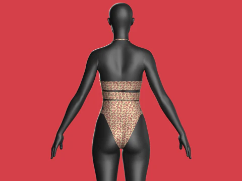 Biqu&iacute;ni Menina-Estampa Ver&atilde;o V2 Modelo 3D