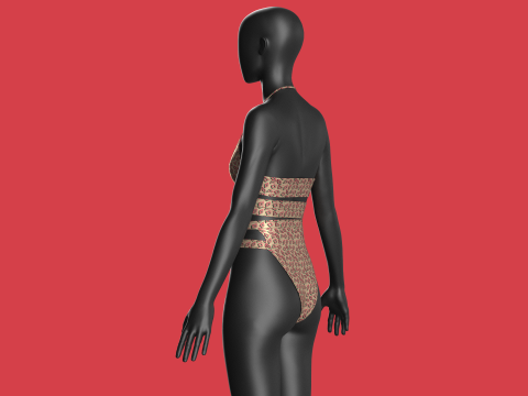 Girls Bikini-Summer Print V2 Model 3D