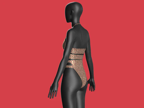 Biqu&iacute;ni Menina-Estampa Ver&atilde;o V2 Modelo 3D