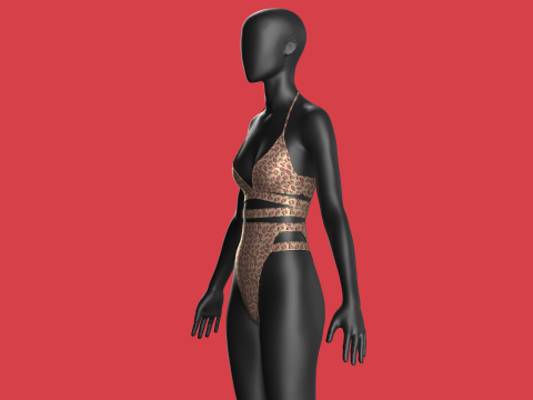 Girls Bikini-Summer Print V2 Model 3D