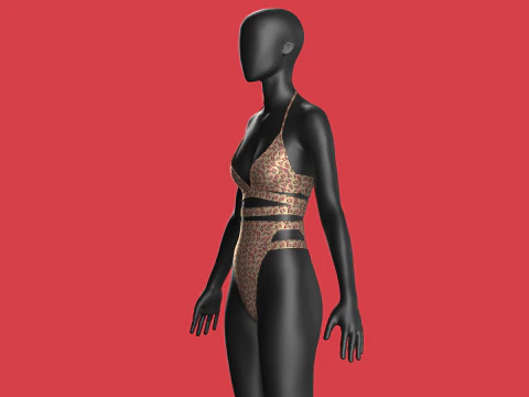 Biqu&iacute;ni Menina-Estampa Ver&atilde;o V2 Modelo 3D