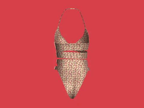 Biqu&iacute;ni Menina-Estampa Ver&atilde;o V2 Modelo 3D