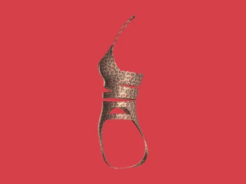 Biqu&iacute;ni Menina-Estampa Ver&atilde;o V2 Modelo 3D