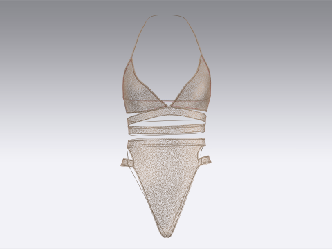 Girls Bikini-Summer Print V2 Model 3D