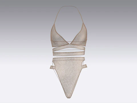 Biqu&iacute;ni Menina-Estampa Ver&atilde;o V2 Modelo 3D