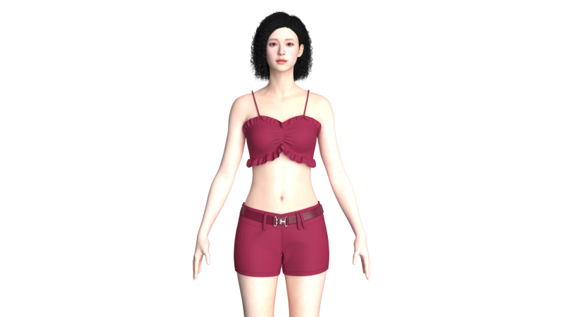 Girls Bralette With Shorts Modèle 3D .c4d .max .obj .3ds .fbx .stl .blend
