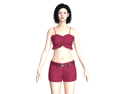 Girls Bralette With Shorts 3D Model