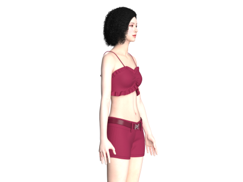 Girls Bralette With Shorts Modèle 3D