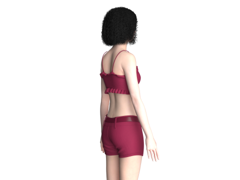 Girls Bralette With Shorts Modèle 3D