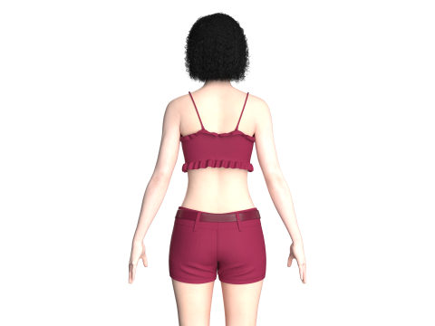 Girls Bralette With Shorts Modèle 3D