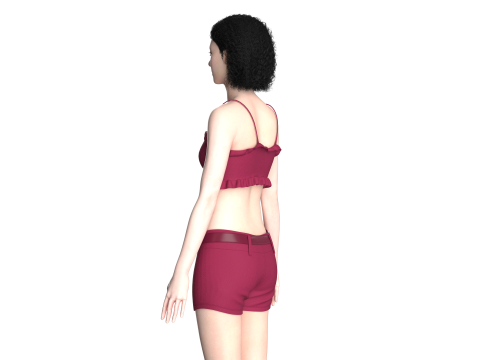 Girls Bralette With Shorts Modèle 3D