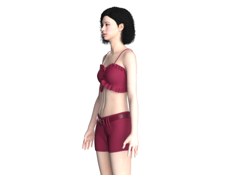 Girls Bralette With Shorts Modèle 3D