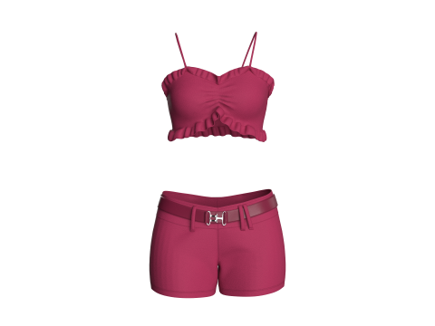 Girls Bralette With Shorts Modèle 3D