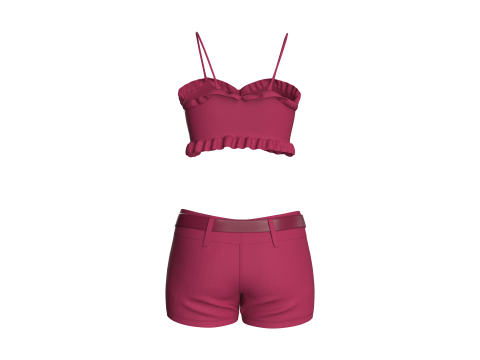 Girls Bralette With Shorts Modèle 3D