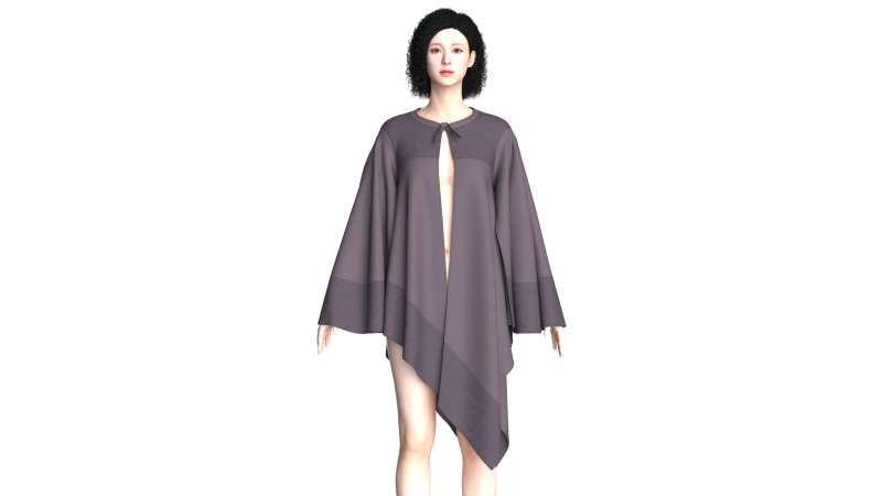 Girls Cope Dress V8 Model 3D .c4d .max .obj .3ds .fbx .stl .blend