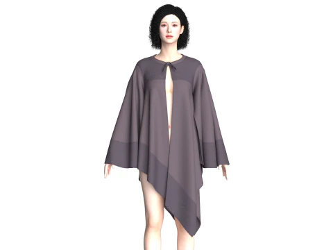 Платье-накидка для девочек V8 3D Модель