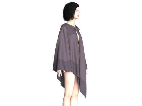 Girls Cope Dress V8 Model 3D