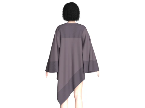Girls Cape Dress V8 3D Model