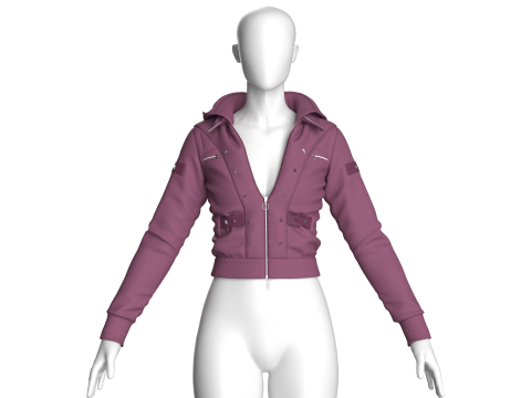 Girls Crop Jacket V2 Modelo 3D