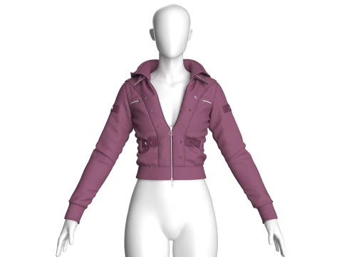 Укороченная куртка для девочек V2 3D Модель