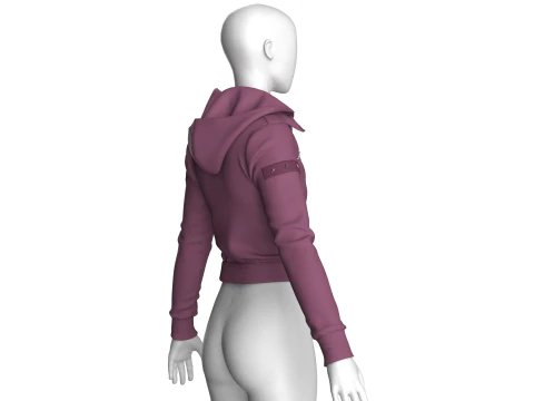 Girls Crop Jacket V2 3D Model