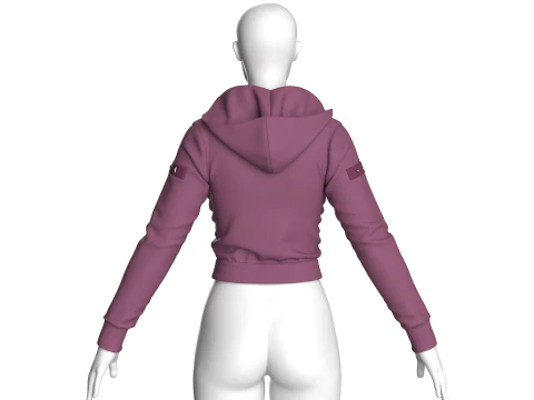 Girls Crop Jacket V2 3D Model