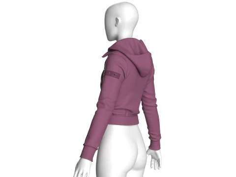 Girls Crop Jacket V2 3D Model