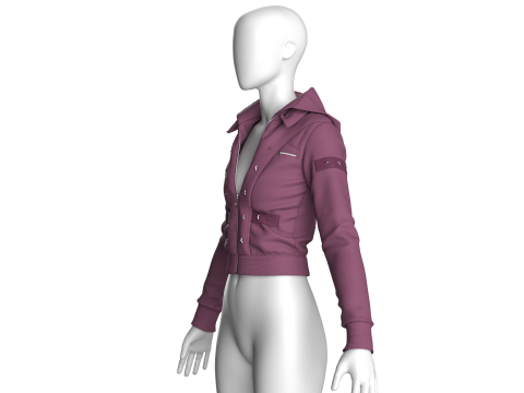 Girls Crop Jacket V2 Model 3D