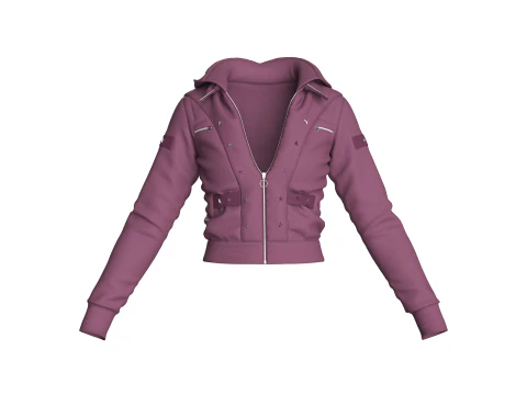 Girls Crop Jacket V2 3D Model