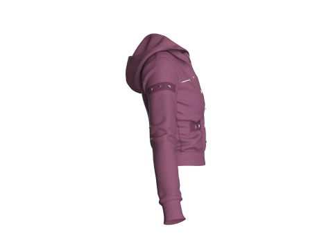 Girls Crop Jacket V2 3D Model