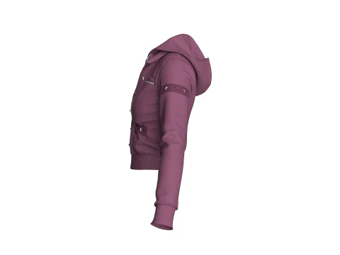 Girls Crop Jacket V2 3D Model