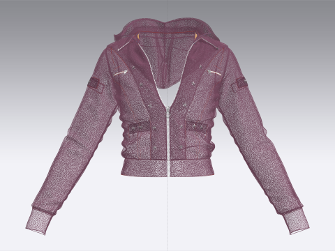 Girls Crop Jacket V2 Model 3D