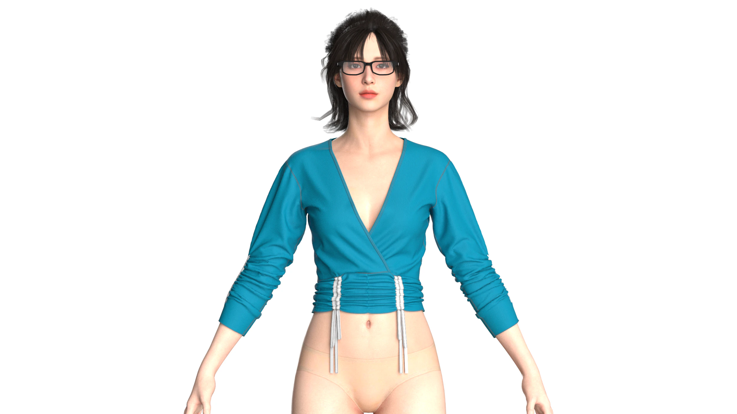 Girls Crop Tops V2 3D Model .c4d .max .obj .3ds .fbx .stl .blend 