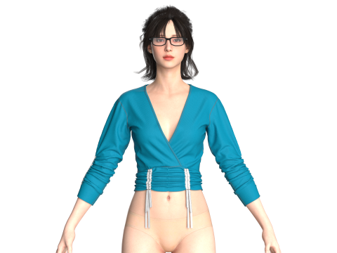 Girls Crop Tops V2 3D 模型