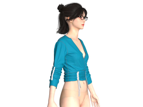 Girls Crop Tops V2 3D Model