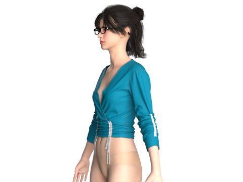 Girls Crop Tops V2 3D 모델