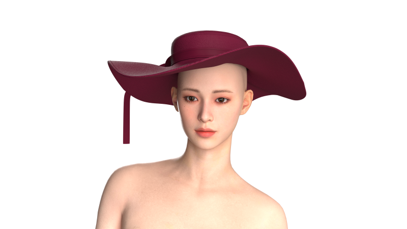 Girls Hat 3D Модель .c4d .max .obj .3ds .fbx .stl .blend