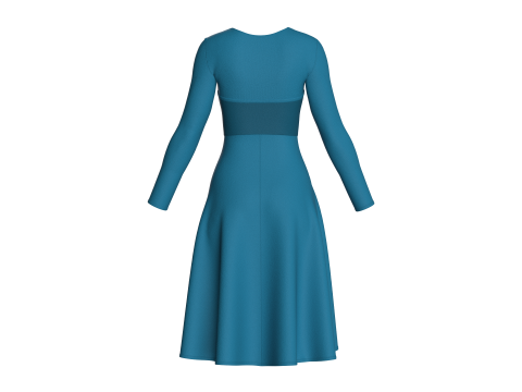Girls Midi Dress V4 3D 모델