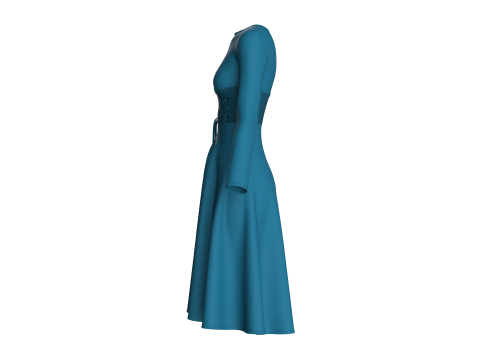 Girls Midi Dress V4 3D 모델